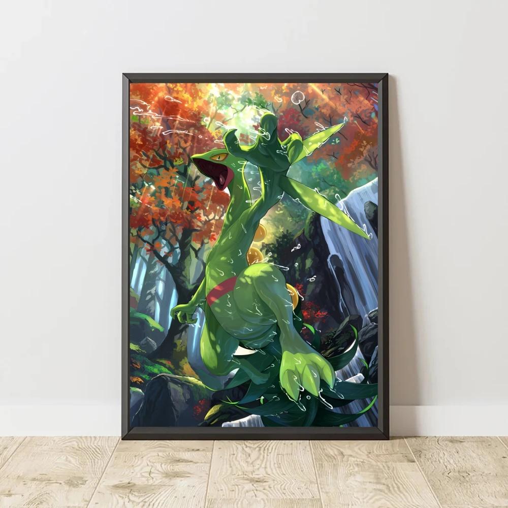 Eeveelutions Decorative Painting Cute Eevee and With Floral Elements High  Quality Wall Art for Home Decor Classic