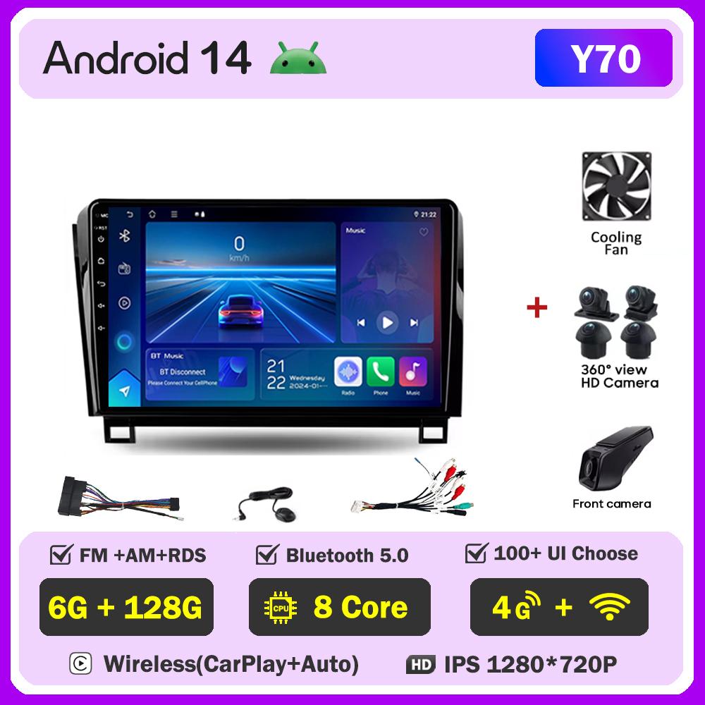 Автомобильное радио для Toyota TundraXK50 2007-2013 Android 14 мультимедийный проигрыватель интеллектуальные автомобильные системы сенсорный экран GPS навигация DSP