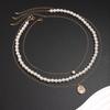 European and American jewelry, men's three-dimensional diamond pearl necklace three-piece set, light luxury and versatile niche design accessories