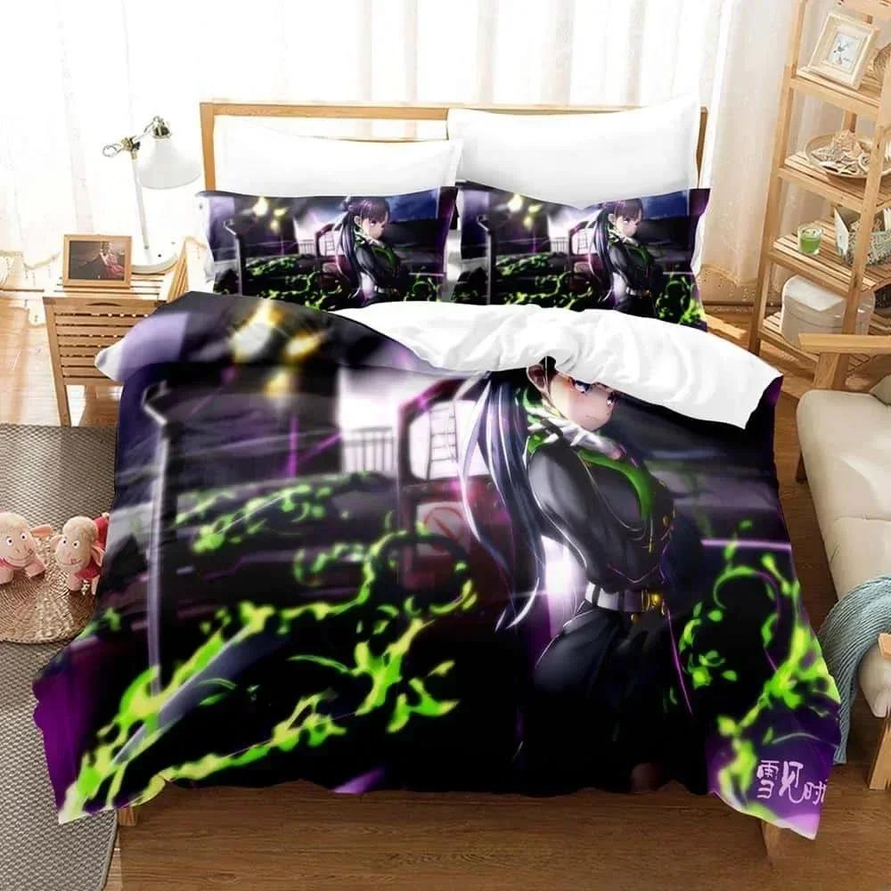 3D Anime Seraph of the end Bedding Set Duvet Cover Sheet Printed Bed Set Pillowcase Bed Full Queen King Size Comforter Bedroom