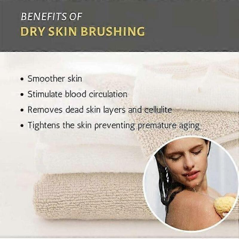 Body Brush, Massage Brush, Bath and Shower Dry Skin and Sisal Brush, Natural Fibers to Improve Circulation