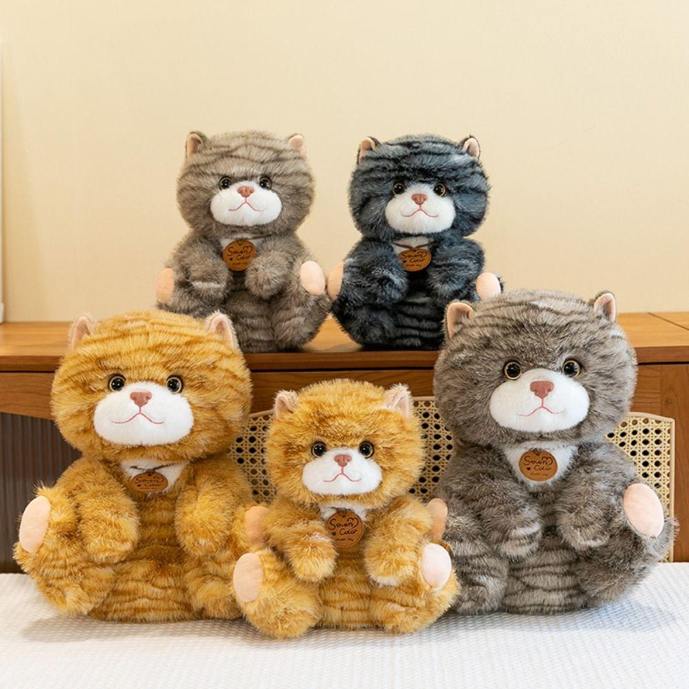 Stuffed Doll Simulation Cat Plush Toys Fluffy Animal Cartoon Kitty Dolls Car Decor