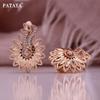PATAYA Серьги в цветочном стиле с цирконом белого цвета с инкрустацией из розового золота