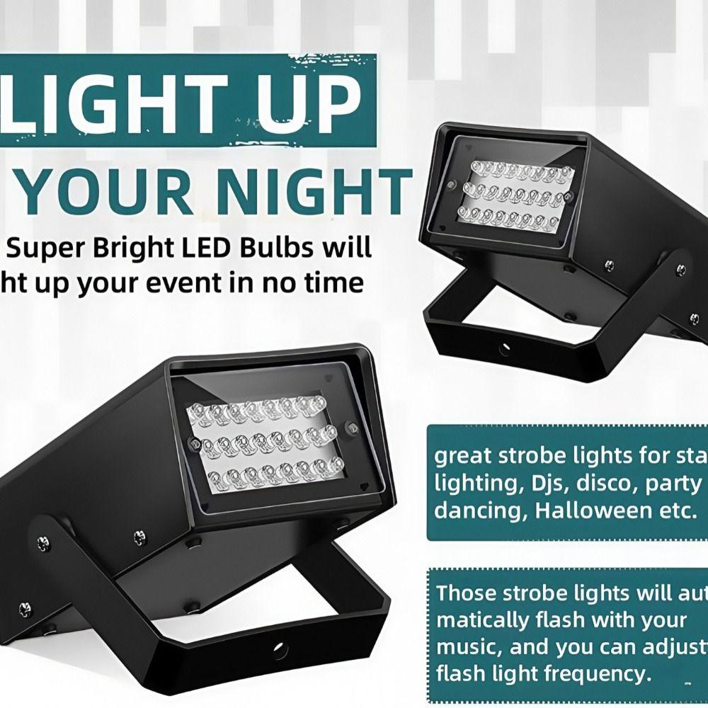 Adjustable Flash LED Strobe Light 24LED Stage Light Professional Strobe Party Lights  Party