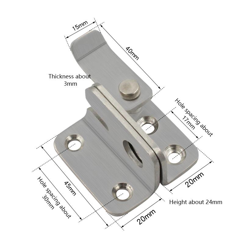 Stainless Steel Sliding Door Lock Bolts Anti-Theft Catch Lock Sliding Bolts Lock Padlock Clasp Gate Safety Lock Home Hardware