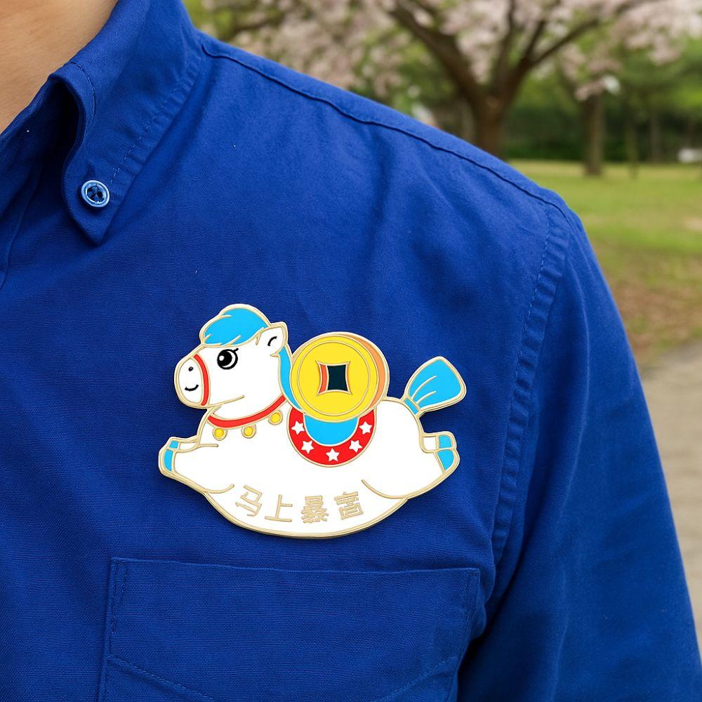 Cartoon Animal Brooch Zinc Zinc Zinc Alloy Steed Brooch Exquisite Pony Badge Pins  Backpack Decoration