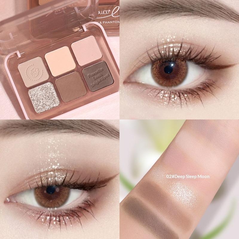 Mirage Butterfly Shadow Six-color Eyeshadow Disc Clear and Versatile Low Saturation Matte Nude Fine Flash Novice Eyeshadow Disc
