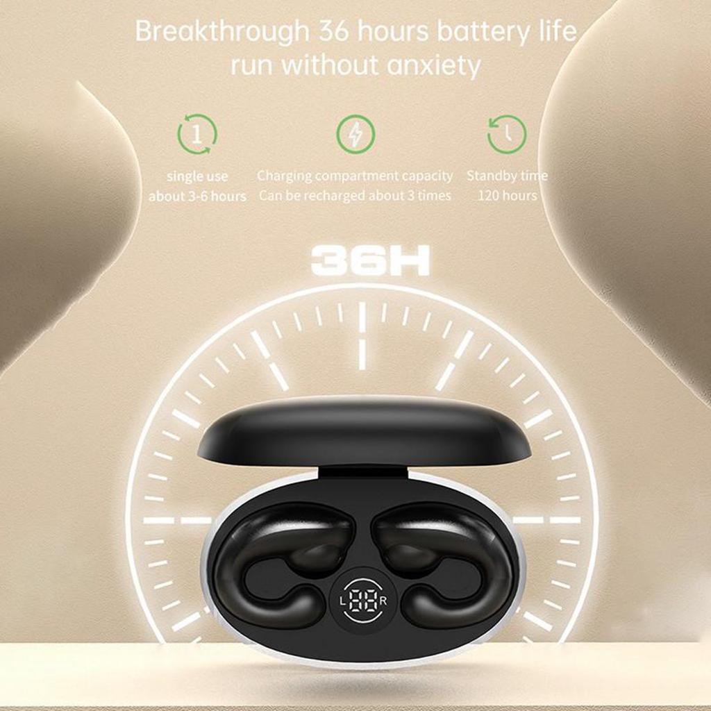 Painless Wear Digital Display Earphones Wireless Ear Clip Earpieces Noisce Cancelling Sport Stereo Wireless Earbuds Gaming Earphones