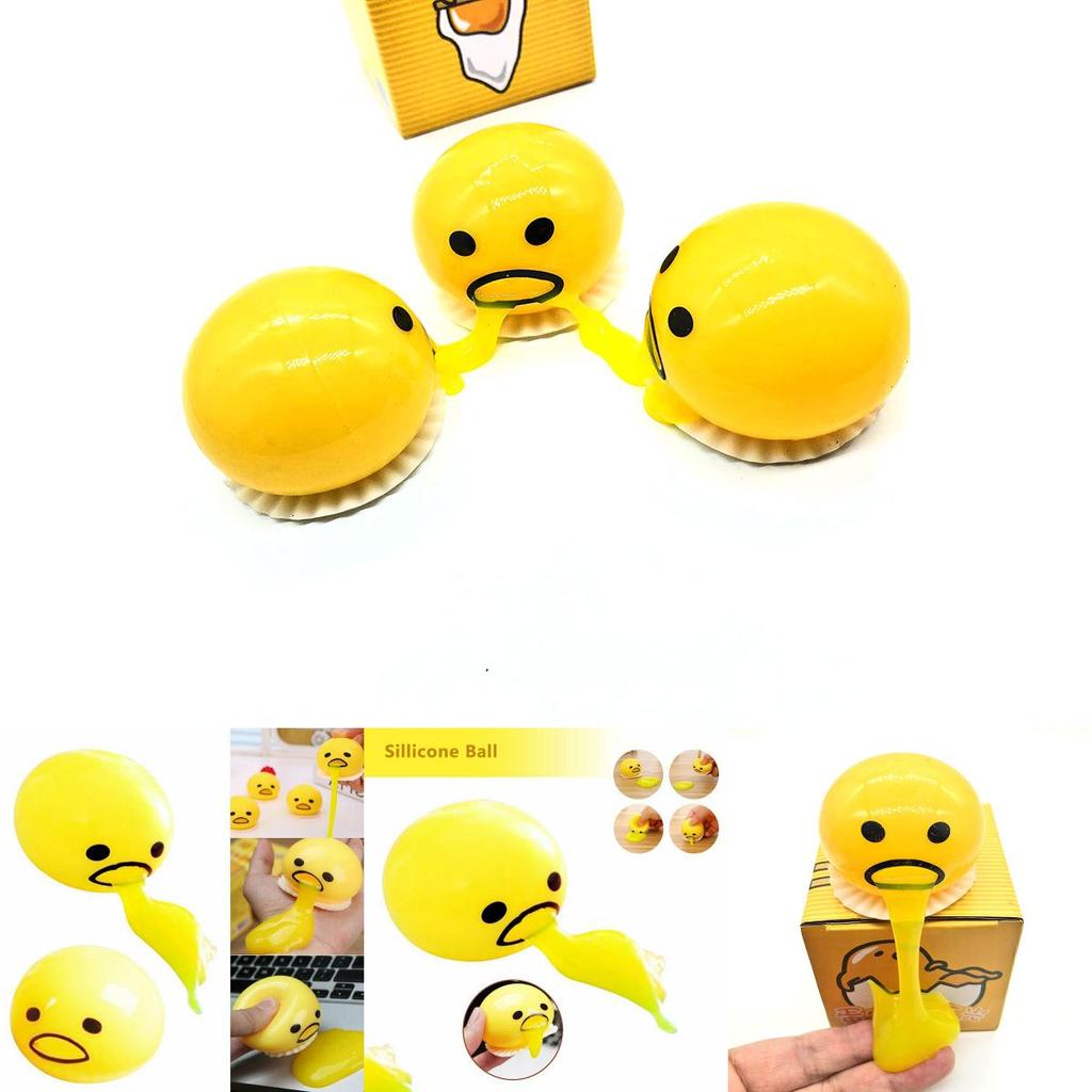 Amusing Squishy Puking Egg Yolk Stress Ball With Soft Yellow Goop Ideal For Kids Gifts
