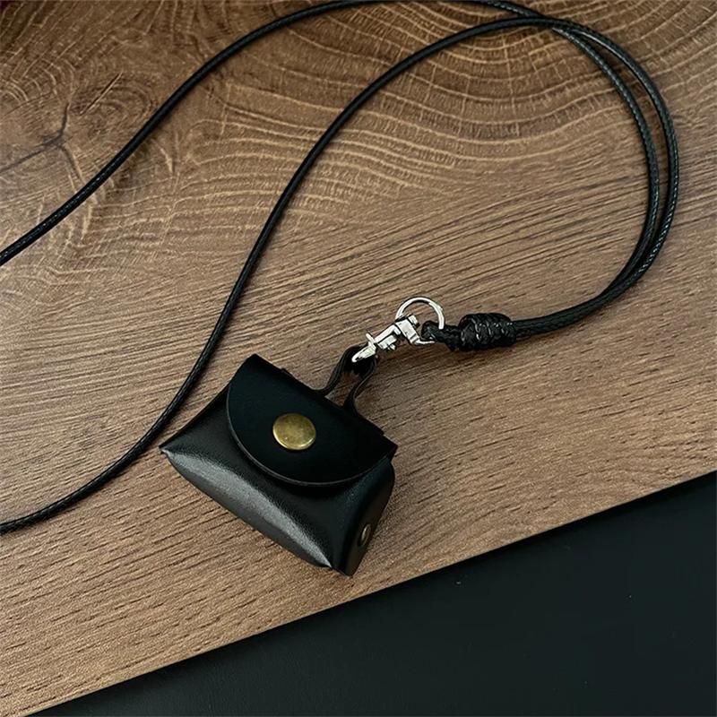 Кошелек для монет из искусственной кожи, ожерелье, милая мини-сумка, женская подвеска, чехол для наушников, кожаная веревка, цепочка для свитера