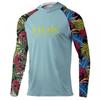Mens Quick-Dry UV Protection Fishing Shirt With Hood Lightweight Breathable Outdoor Sport Long Sleeve Top