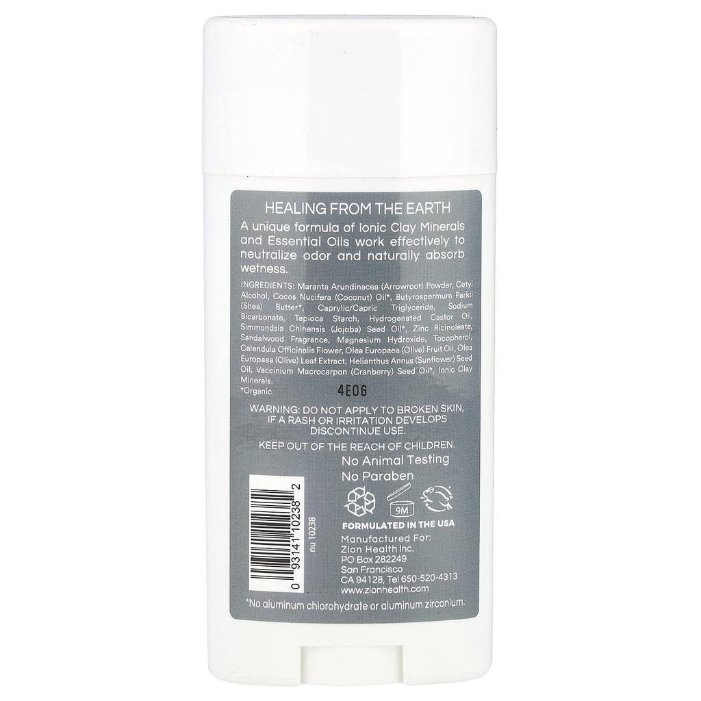 Men's, Claydry Deodorant, Sandalwood, 80G(2.8Oz)