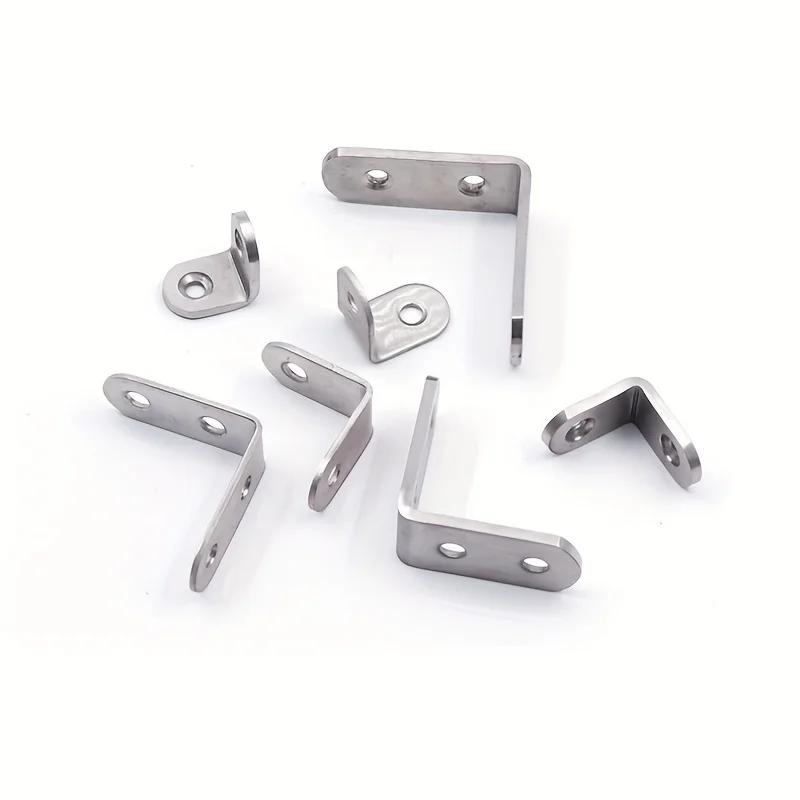 4 шт./лот L-образный угловой кронштейн для кода, утолщенный, нержавеющая сталь, прямоугольные угловые скобы, крепежный соединитель для поддержки полки