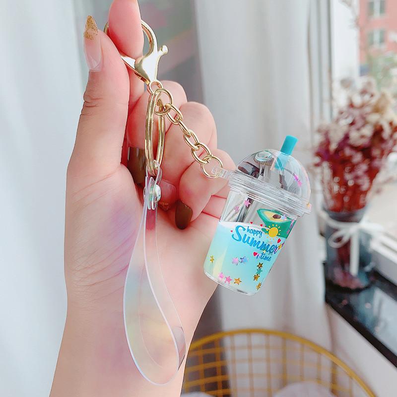 Adorable Cartoon Unicorn Boba Tea Acrylic Keychain Cute Gift For Friends And Couples