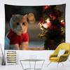 Рождественский гобелен с котом, подвесной настенный, Рождественский подвесной тканевый декор, сцена для спальни, вечеринки, гостиной, Рождественский гобелен
