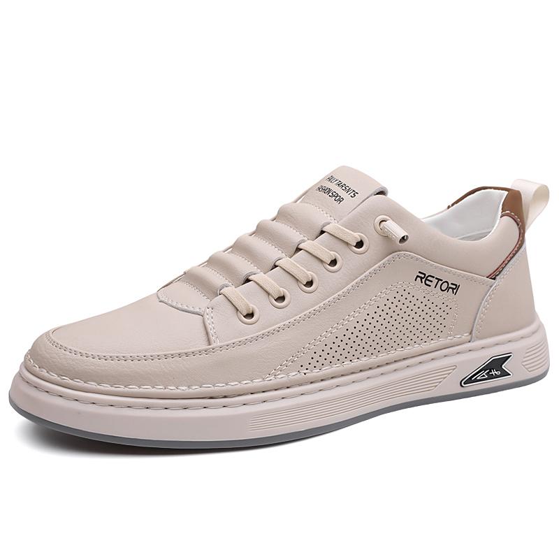 Мода 2025 Новые кожаные мужские слипоны Ручная работа Повседневная обувь Мужские кроссовки на шнуровке для ходьбы Уличная обувь для бега Офисная мужская обувь для скейтбординга