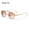 Защита UV400 Овальные солнцезащитные очки с небольшой металлической оправой Очки в стиле ретро Y2K для женщин и мужчин