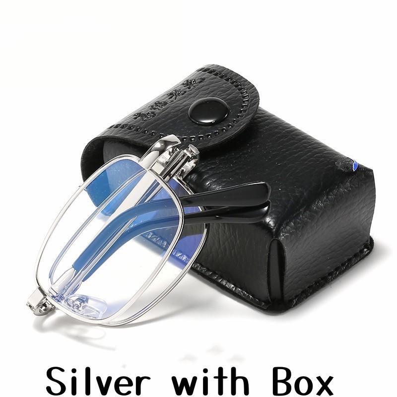 Fashion Bifocal Reading Glasses with Glasses Box Metal Lightweight Presbyopia for Men Women New Fashion Anti-blue Near Far Eyeglasses