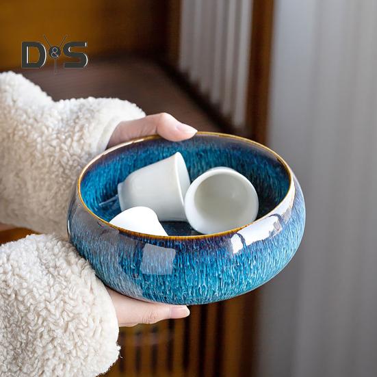 Керамический горшок для лотоса, крупнокалиберная непористая круглая ваза, цветная глазурь для нарциссов, цветочный горшок для водных растений, чаша для лотоса, гидропоника