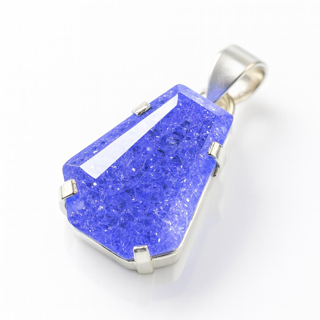 Натуральный фиолетовый танзанит СЕРТИФИЦИРОВАН 40 карат Стерлинговое серебро Необычный драгоценный камень Подвеска AI-117-NS