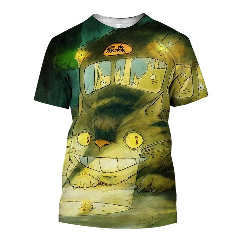 Модная женская футболка с короткими рукавами и 3D принтом дракона и кота, повседневный свободный топ с круглым вырезом и рисунком аниме