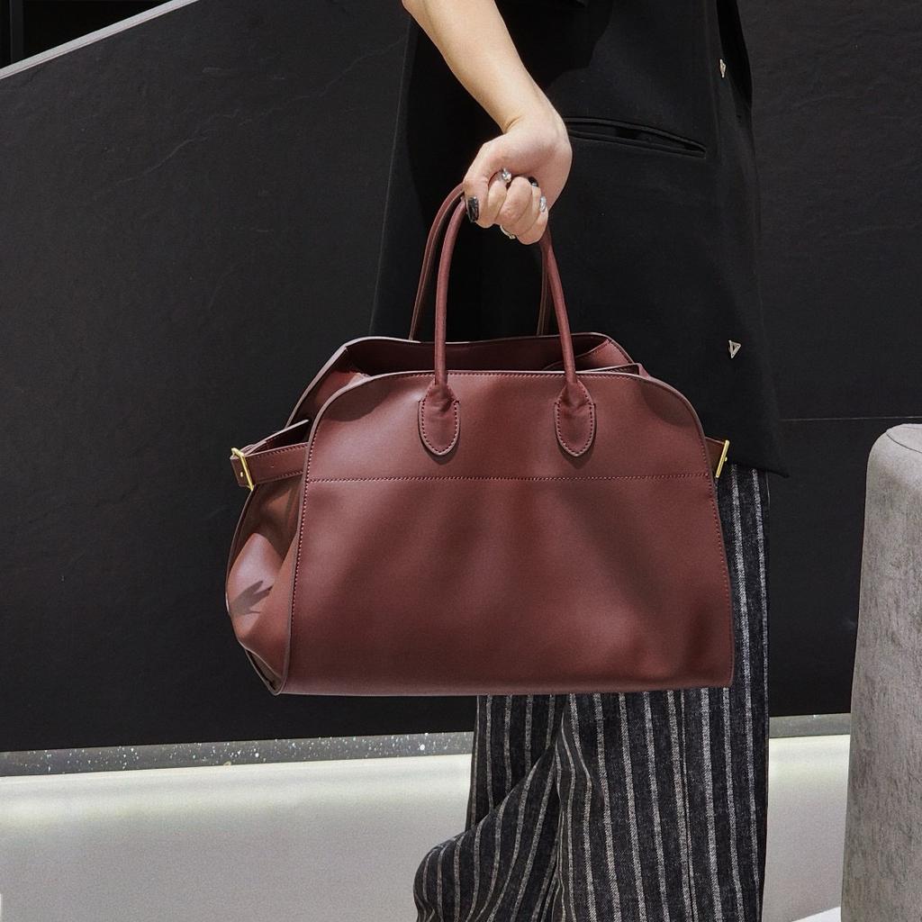 New And Cowhide Large Capacity Briefcase Large Capacity Hand-held Shoulder Tote Bag Simple And Versatile Casual Women's Bag