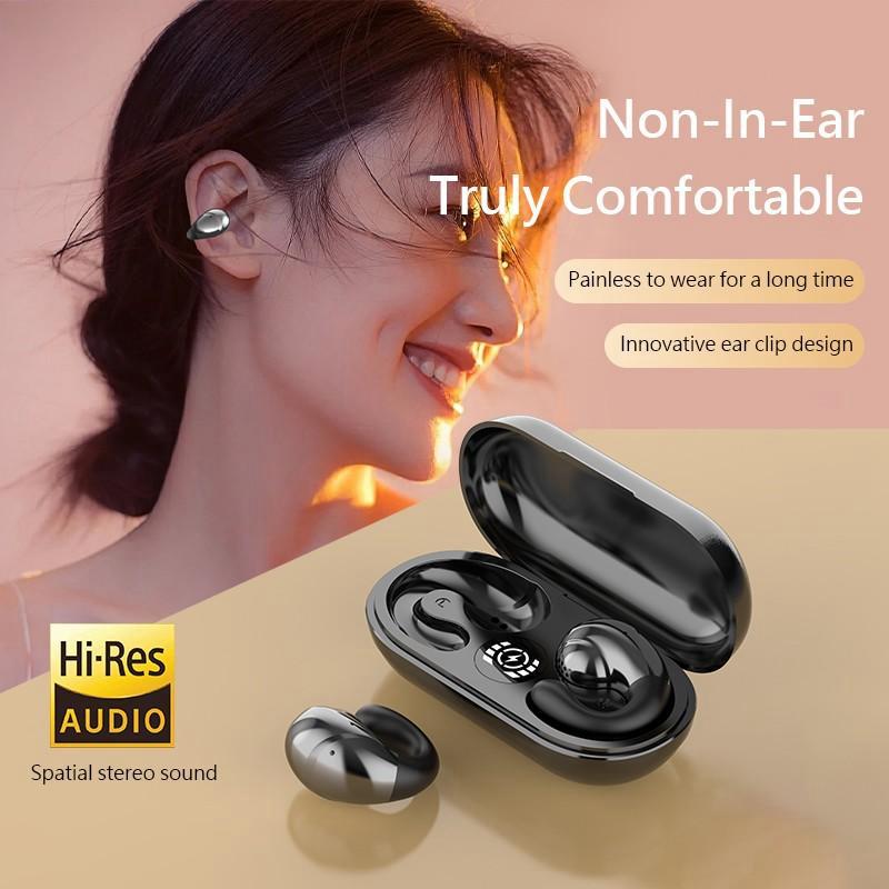 Настоящие беспроводные наушники Bluetooth 5.3 с зажимом для ушей, наушники с шумоподавлением, наушники для бега, спорта, бизнеса, громкой связи, гарнитуры для звонков