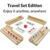 Мини-набор Руммикуб для путешествий с 4 деревянными подставками, 106 фишек игры Руммикуб в переносном футляре для семейных классических настольных игр - Дорожная версия