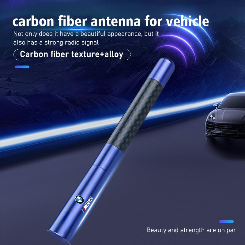 CLRJ1 Carbon Fiber Car Short Antena Radio FM Metal Receive Accessories For BMW M3 M5 X3 E93 F10 F20 F30 F40 F15 F25 F26 F31 F49 F86