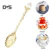Heavy Duty Tea Scoop Engraved Flower Pattern Hard Ice Cream Dessert Scoop Scooper