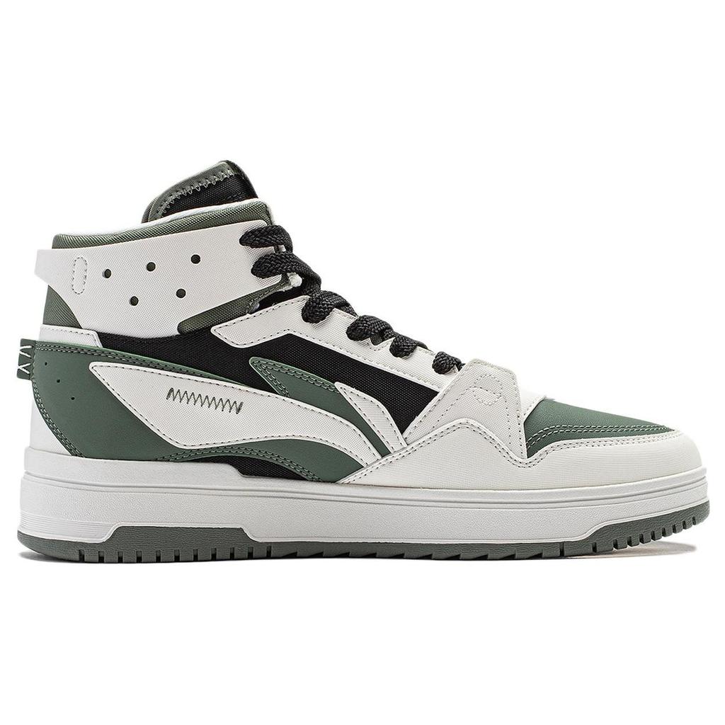 Li Ning Mountain Original 2.0 повседневные универсальные высокие кроссовки для скейтбординга мужские кроссовки белые зеленые AGCT291-2