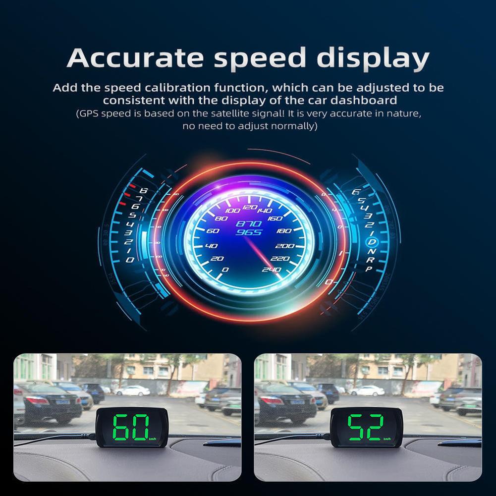 Универсальный автомобильный HUD дисплей, цифровой GPS-спидометр, измеритель скорости с большим шрифтом, KMH для всех автомобилей, автомобиль Plug and Play