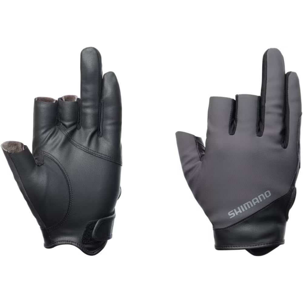 Теплые перчатки Shimano Basic с 3-пальцевым вырезом, цвет угольный, размер M