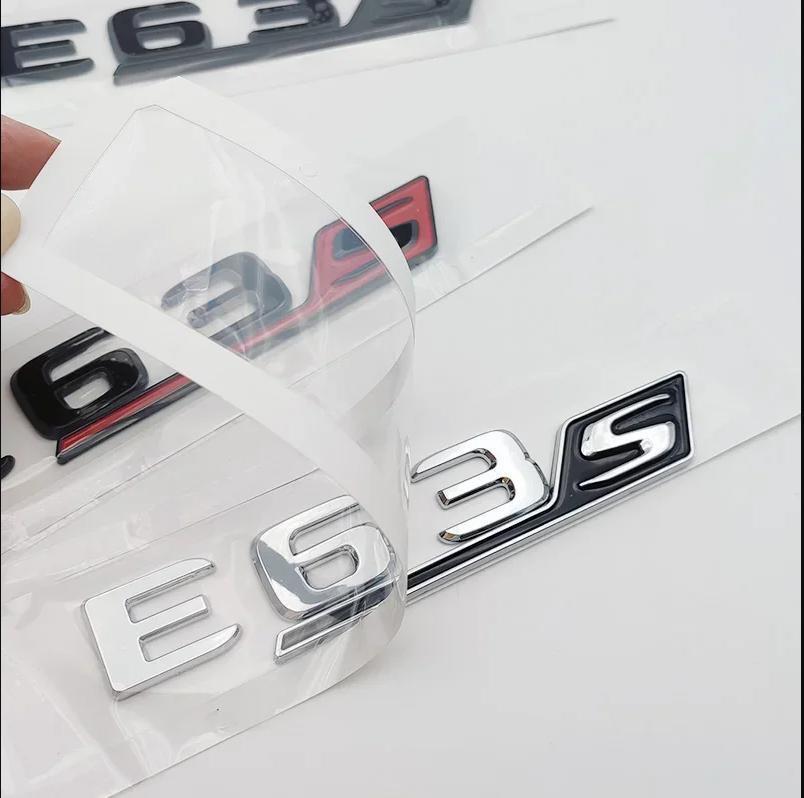 3D ABS Chrome Black E63 S Logo E63S Emblem Letters Sticker Car Trunk Badge For Mercedes Benz E63S AMG W212 W213 Accessories AF1