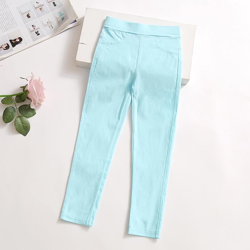 Girls' Pencil Pants Summer Thin Candy Color Children's Outerwear Leggings Tight Black