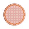 Round plaid hard diatom mud coffee tea coaster thermal insulation pad office non-slip absorbent pad