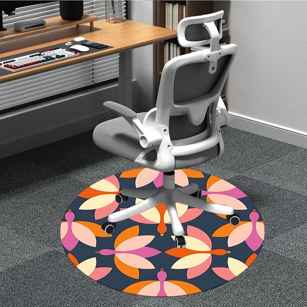 1pc Ducks Pattern Office Round Area Rug, Indoor Mat Suitable For Office, Under Office Chairs Bedroom Living Room Home Decor, Room Deco 159