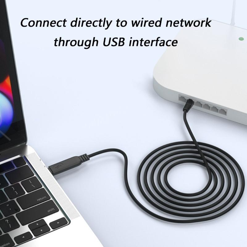 USB C на RJ45 Ethernet Кабель-адаптер 150 см / 300 см Type C на RJ45 LAN Кабель Для Ноутбука Телефона Гигабитная Скорость Plug and Play