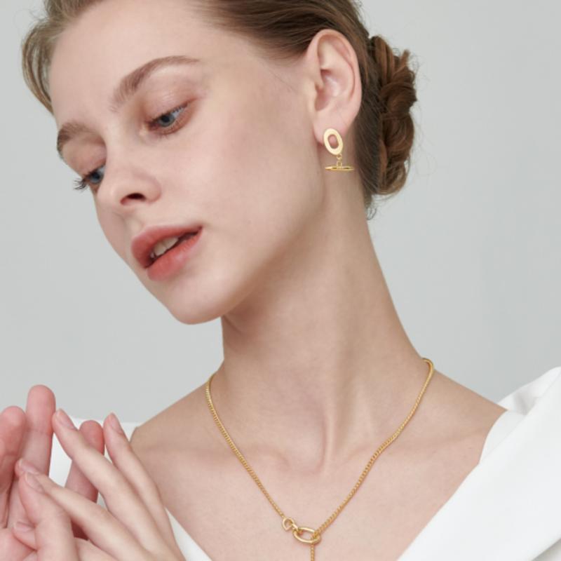 Серьги-гвоздики ELLE Jewelry Urban из 14-каратного золота, массивные, с точкой (Золотая булавка) ELGPEE385