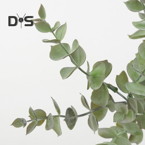 Искусственный эвкалипт со стеблем 7 вилок Не увядает без полива Реквизит для фотографий Реалистичные многоразовые пластиковые искусственные зеленые растения Товары для украшения дома