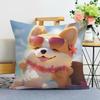 Pet Dog Print Decorative Pillowcase Bedroom Living Room Square Cushion Pillowcase