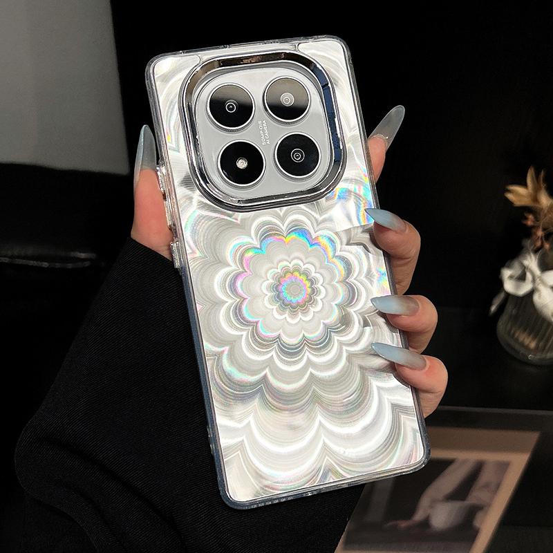 Модный лазерный чехол с цветами для Xiaomi Redmi Note 15 Pro 14 13 12 11 A5 A3 15C 14C 13C Poco X8 Pro X6 C65 C71 15T Чехол-крышка Мягкий ТПУ Задние чехлы для телефона