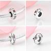 100 %Authentic  Sterling Color Voguish Stylish Women Charms Spacer Stopper Beads Fit Original Charm Bracelets Jewelry MakingFashion Charm