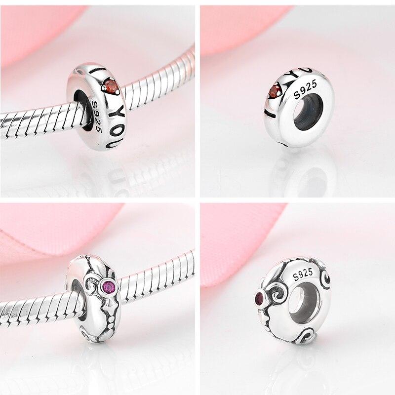 100 %Authentic Sterling Color Voguish Stylish Women Charms Spacer Stopper Beads Fit Original Charm Bracelets Jewelry MakingFashion Charm