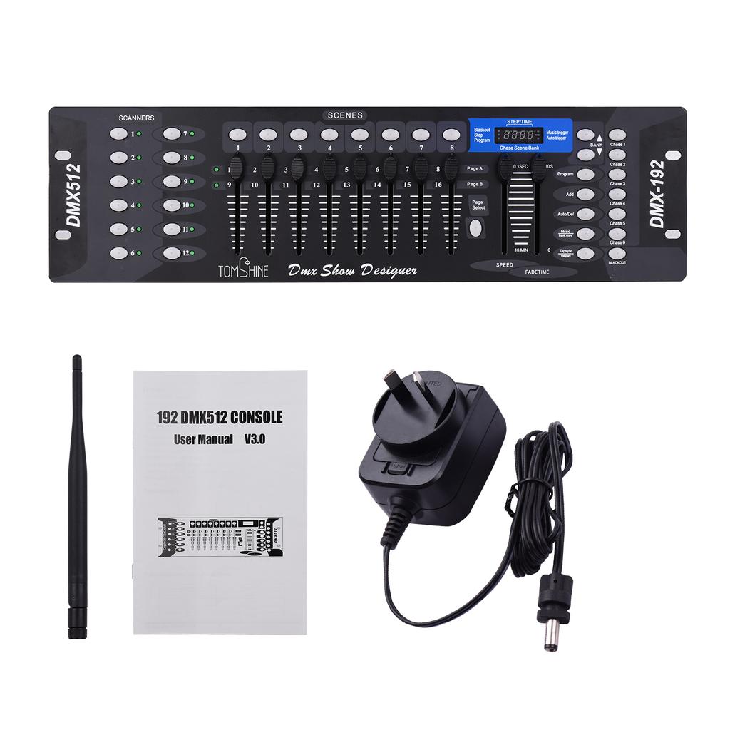 Беспроводной световой контроллер DMX512, консольная панель, 2,4G ISM 192CH, функция программирования, активация звука