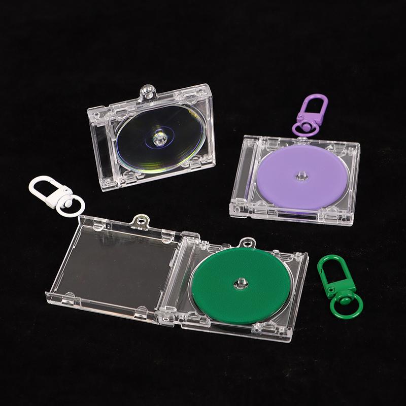 Blank Album Cd Case Keychain Pendant Mini Cd Player Keyring Peripheral Commemorative Album Key Holder Diy Bag Hanging Decoration