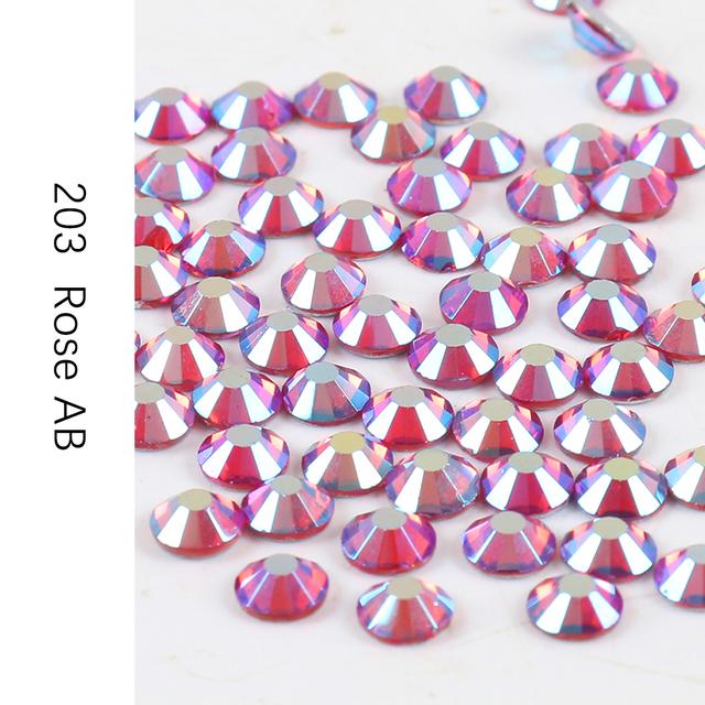 Стразы без горячей фиксации, кристалл Ab Ss3-Ss30, стразы для ногтей с плоской задней частью, стразы премиум-качества, блестящие стразы для ногтей, хрустальный камень
