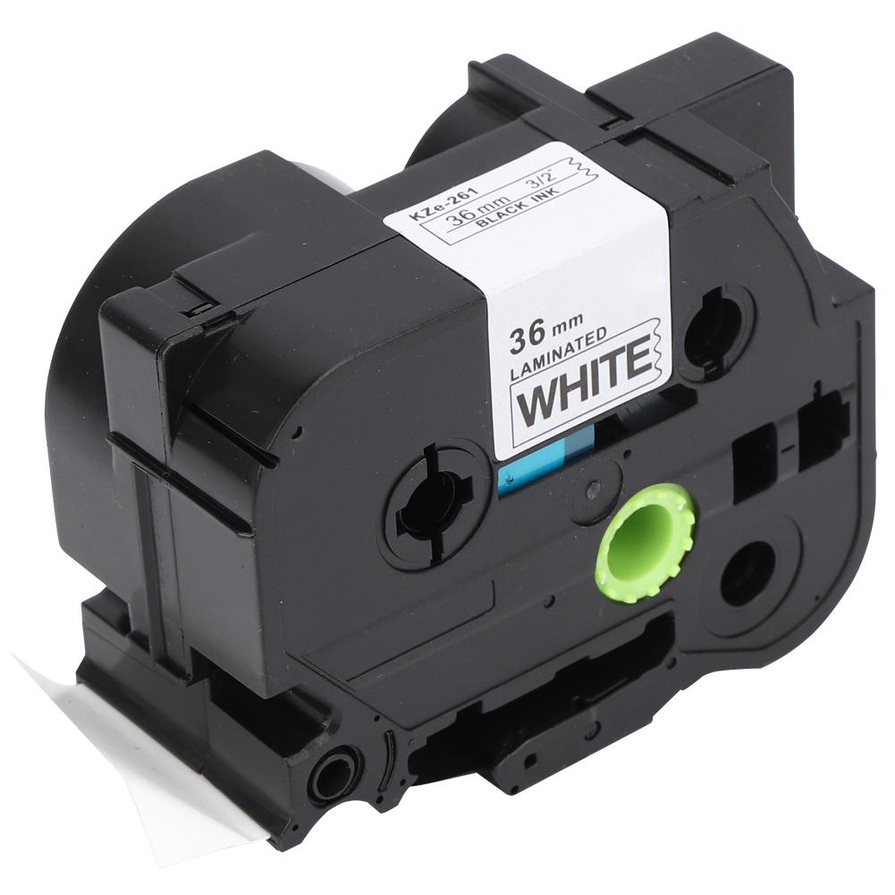 36 мм ламинированная лента для этикеток черного цвета на белом фоне подходит для TZe-261/661 PT-9700/P980/P9500