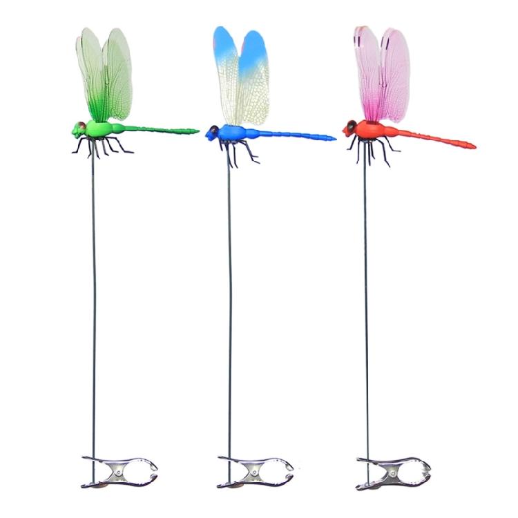 Weatherproof Long Lastingly Dragonflies Stakes Suitable For Flower Beds Detachable Clips Weatherproof PVC Craftsmanship