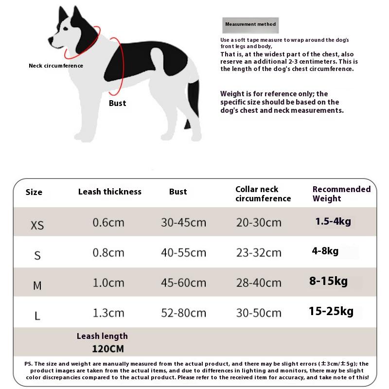 Three-piece Set Of Pet Dog Chest Strap Vest Dog Leash Explosion-proof Collar Outdoor Supplies Small Dog Walking Leash